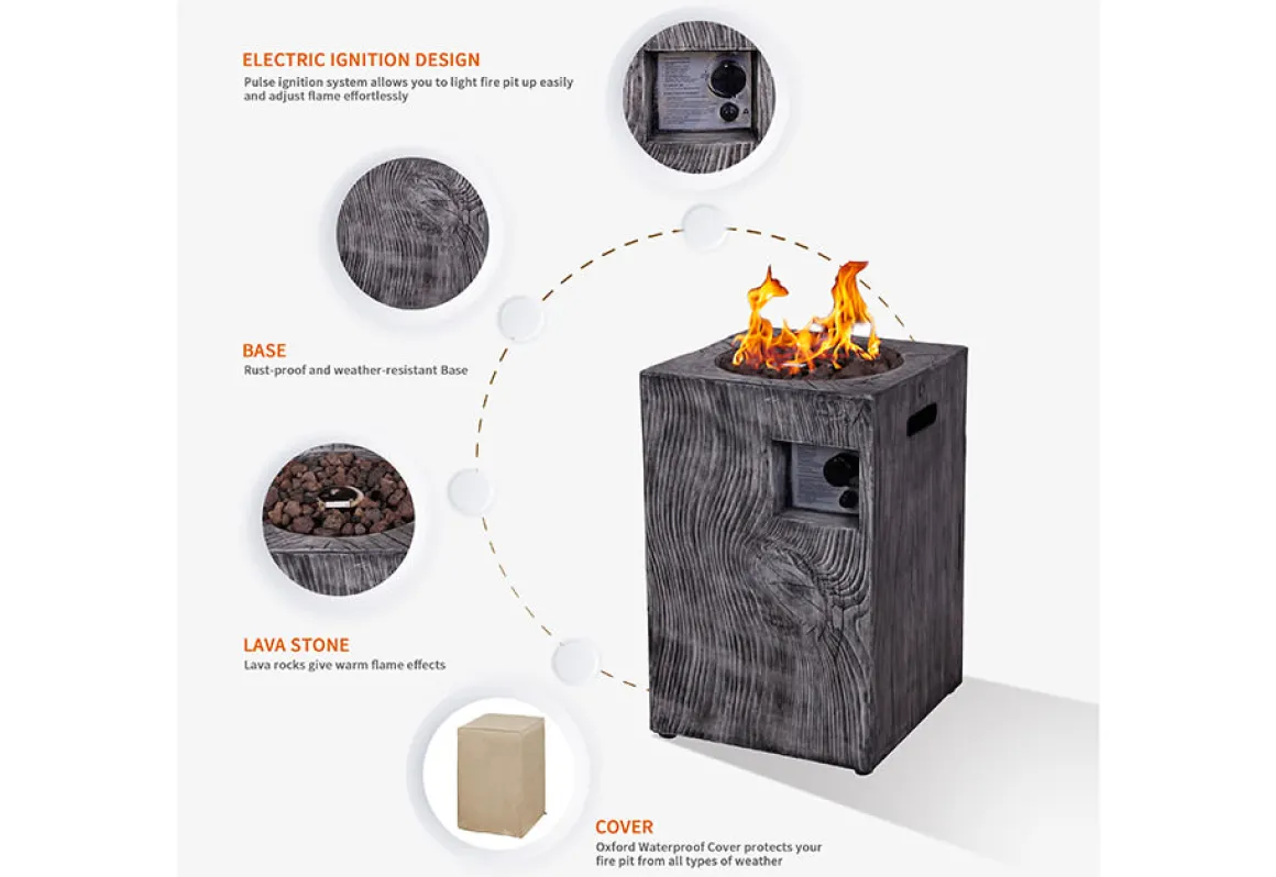 3,000 BTU Column Propane Fire Pit