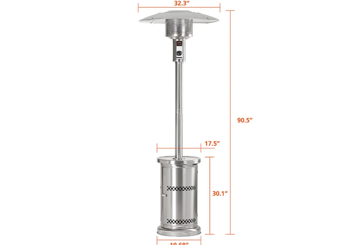 48,000 BTU Stainless Steel Floorstanding Patio Heater