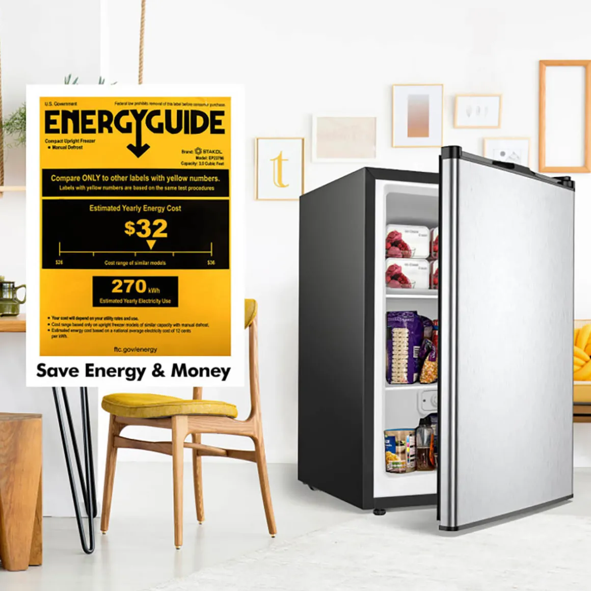 3 Cu. Ft. Manual Defrost Upright Freezer