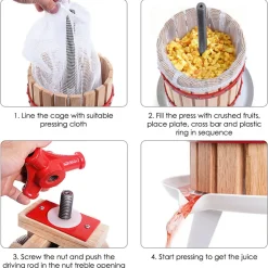 1.6 Gallon Fruit, Cider and Wine Press
