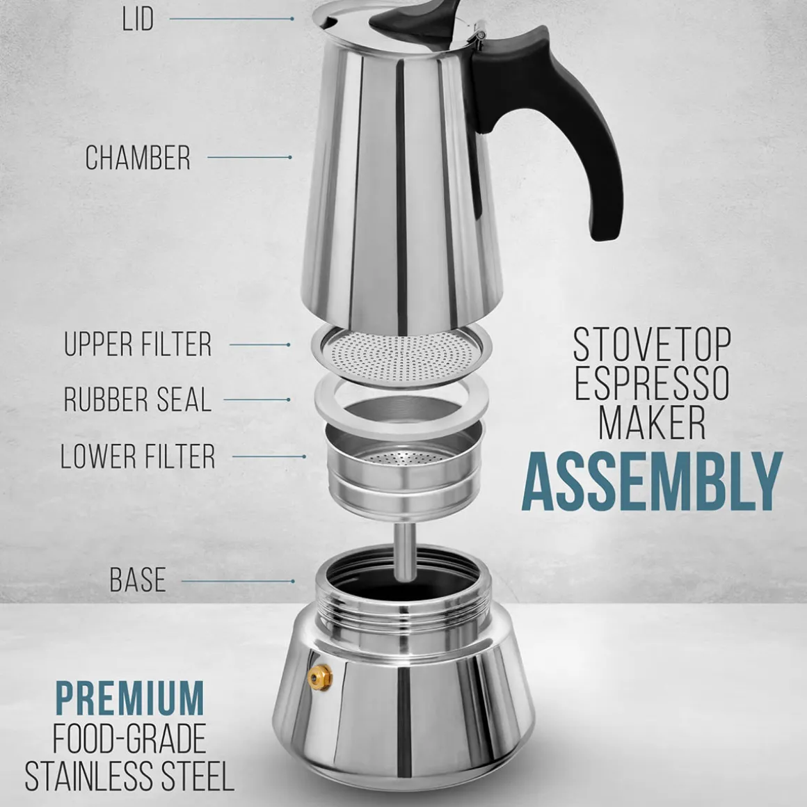 500 mL Stainless Steel Espresso Maker