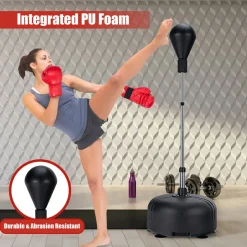 Adjustable Freestanding Punching Bag with Boxing Gloves