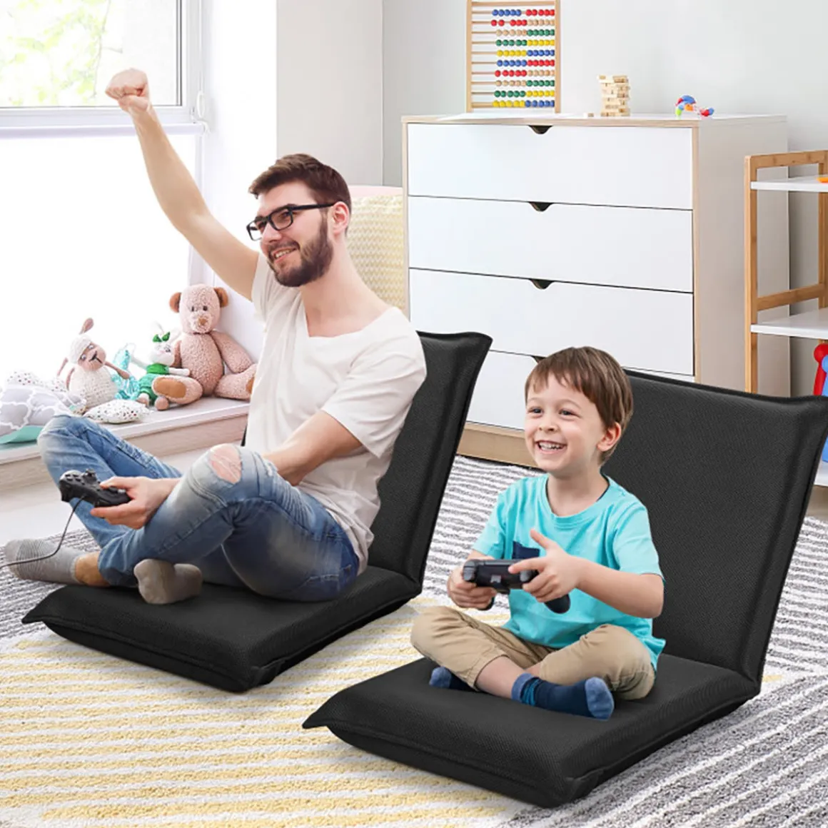 Adjustable 6-Position Folding Floor Chair