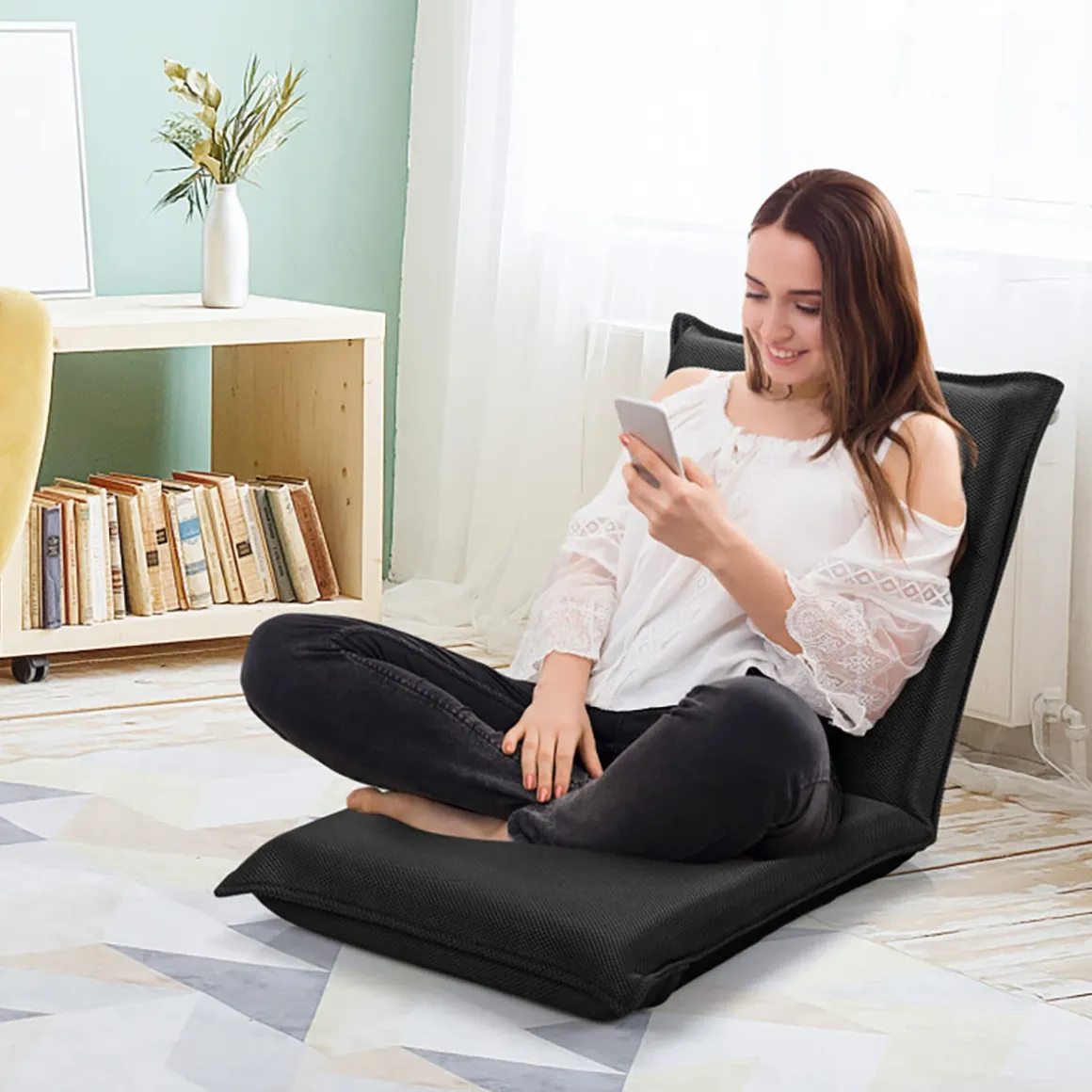Adjustable 6-Position Folding Floor Chair
