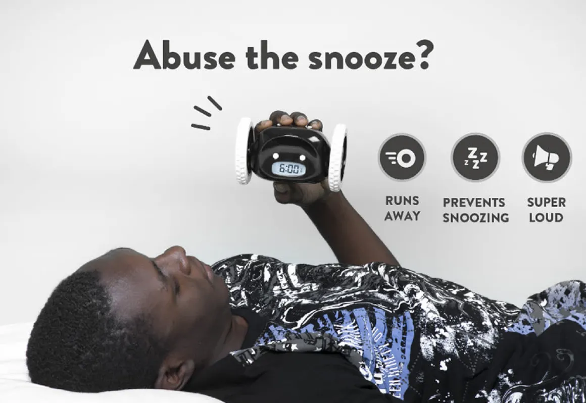 Alarm Clock on Wheels