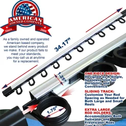 All Weather Aluminum 10 Fishing Rod Wall or Ceiling Rack