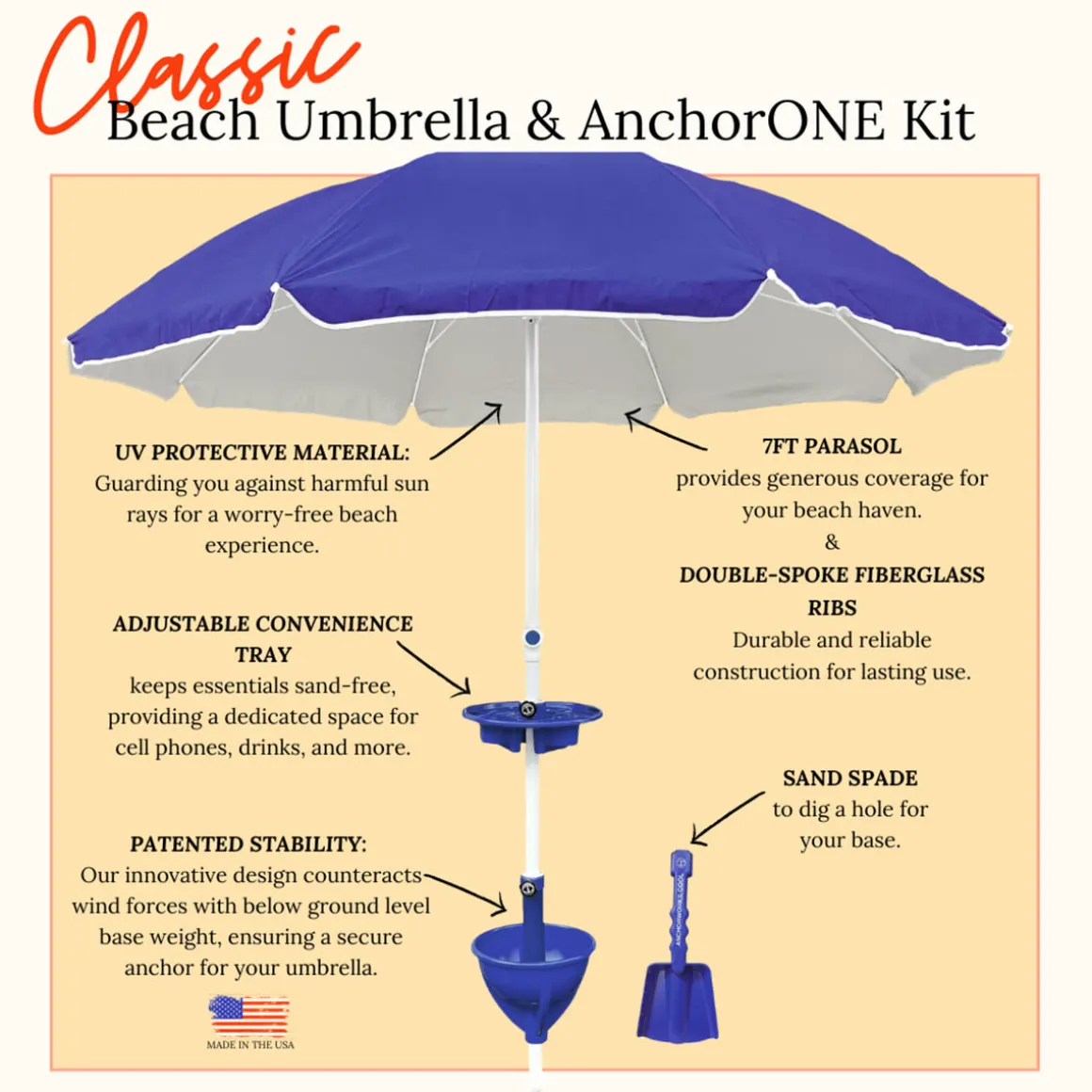 All-in-One Anchor Table Beach Umbrella