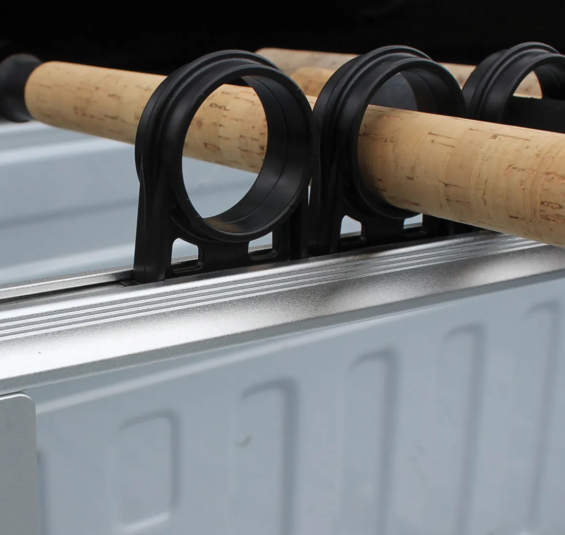 Aluminum Clamp-On Fly Fishing Rod Holder for Truck with 5 Rod Storage