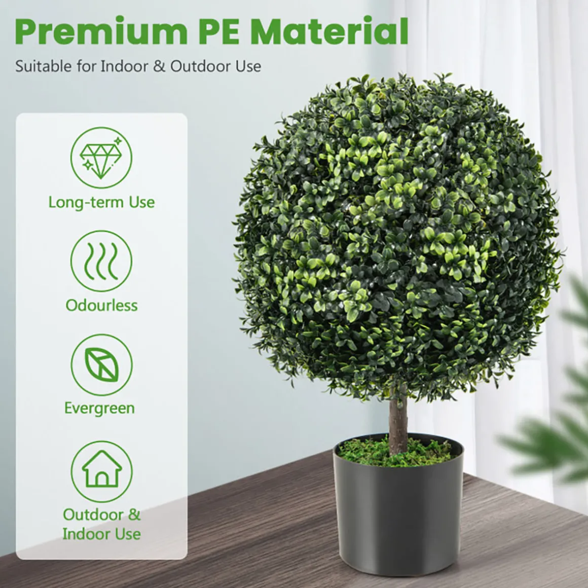 Artificial Ball Trees with Natural Look (Set of 2)