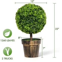 Artificial Ball Trees with Natural Look (Set of 2)