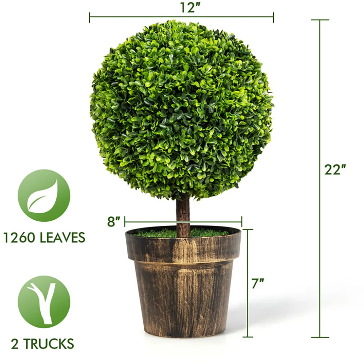 Artificial Ball Trees with Natural Look (Set of 2)