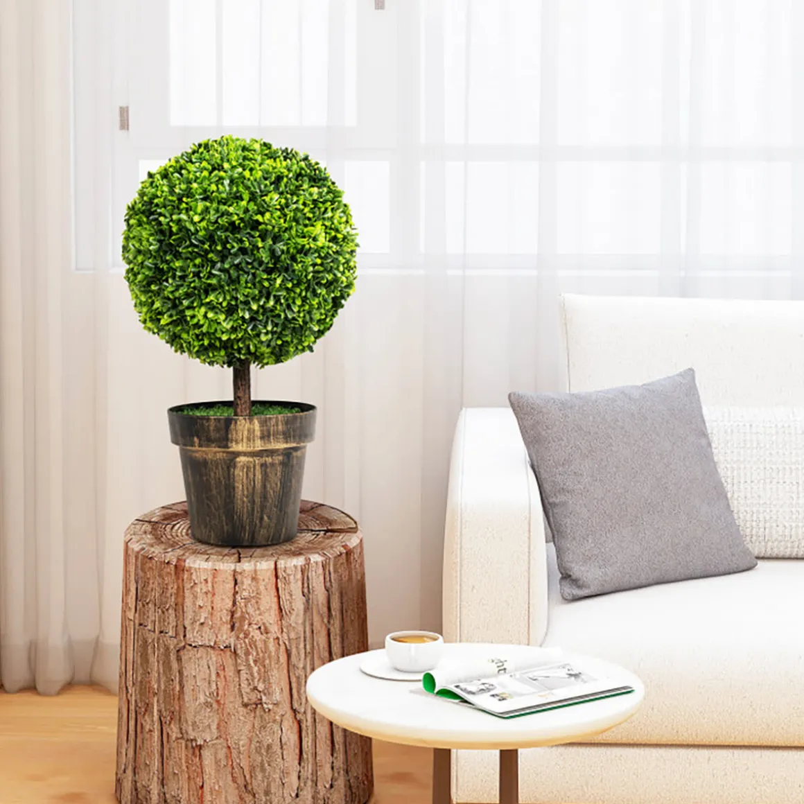 Artificial Ball Trees with Natural Look (Set of 2)
