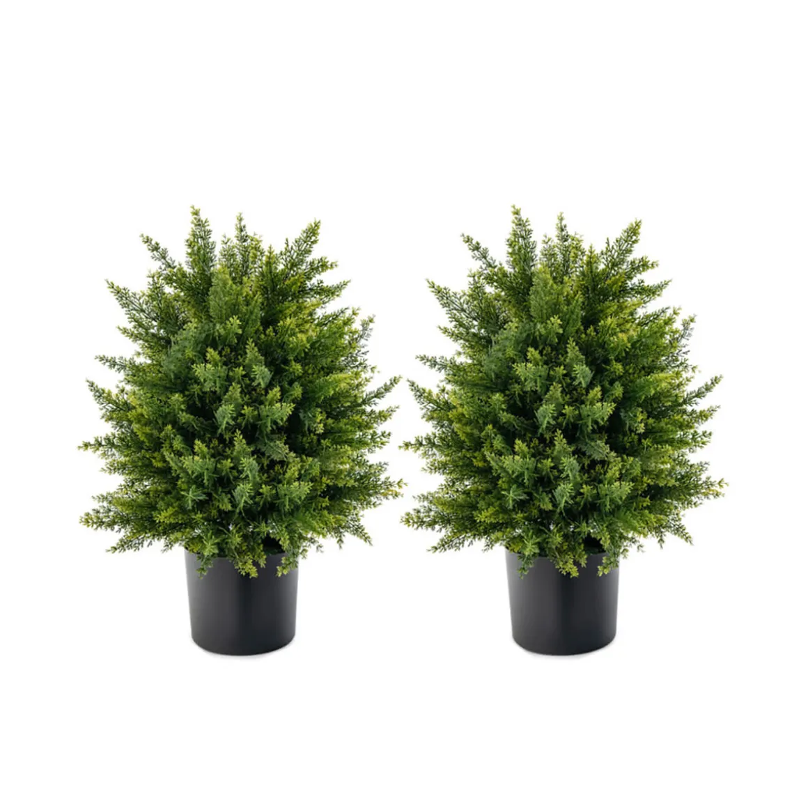 Artificial Cedar Topiary Ball Trees (Set of 2)