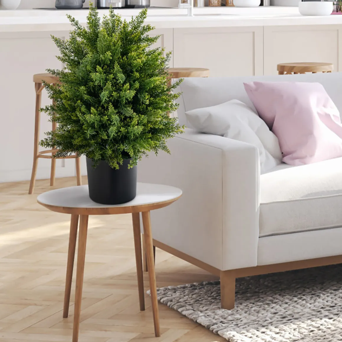 Artificial Cedar Topiary Ball Trees (Set of 2)