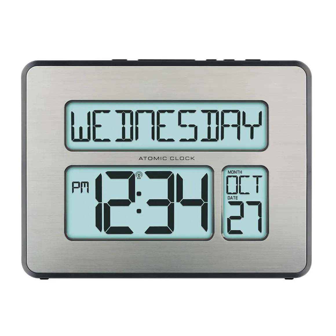 Atomic Digital Wall Clock w/White Backlight