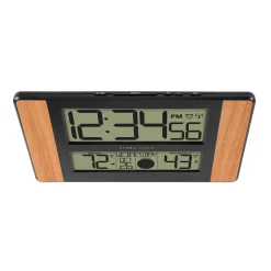 Atomic Digital Wall Clock with Temperature and Moon Phase