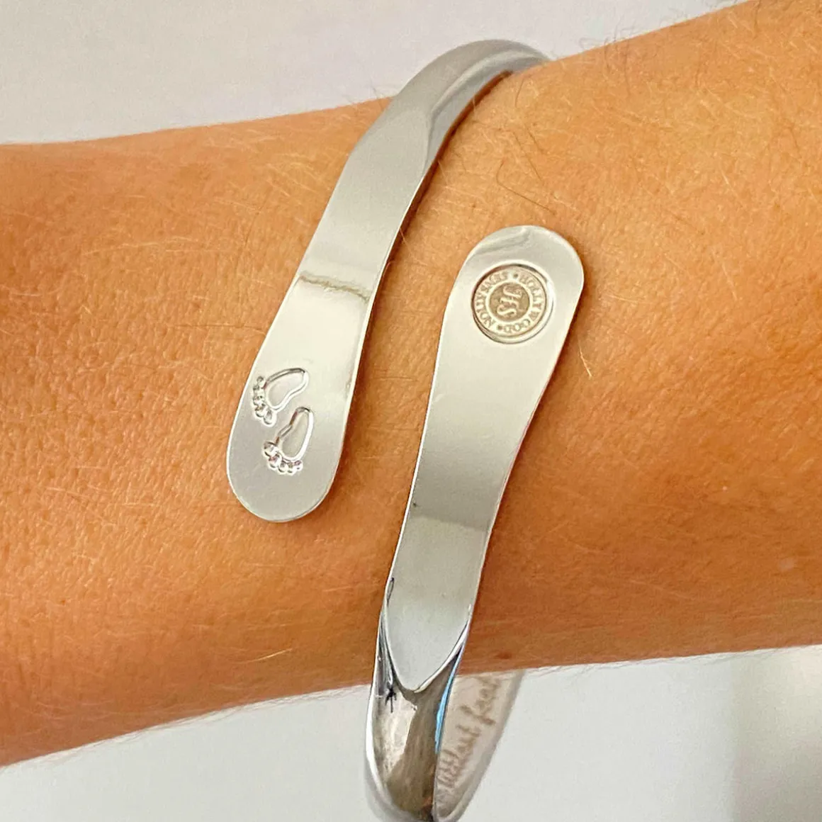 Baby Footprint Engraved Bracelet