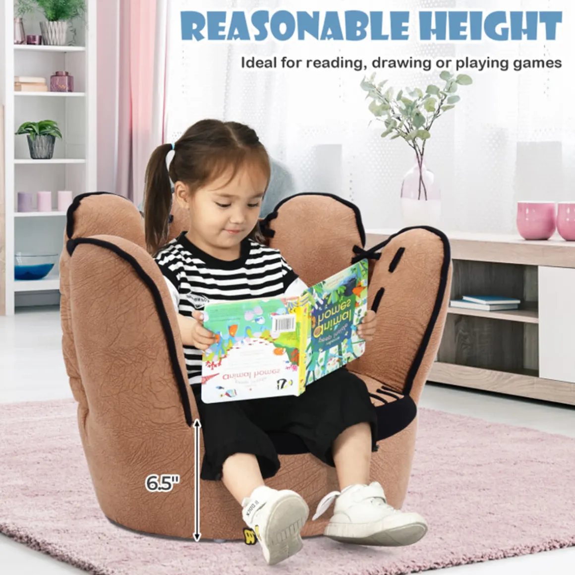 Baseball Glove Shaped Kids Upholstered Sofa