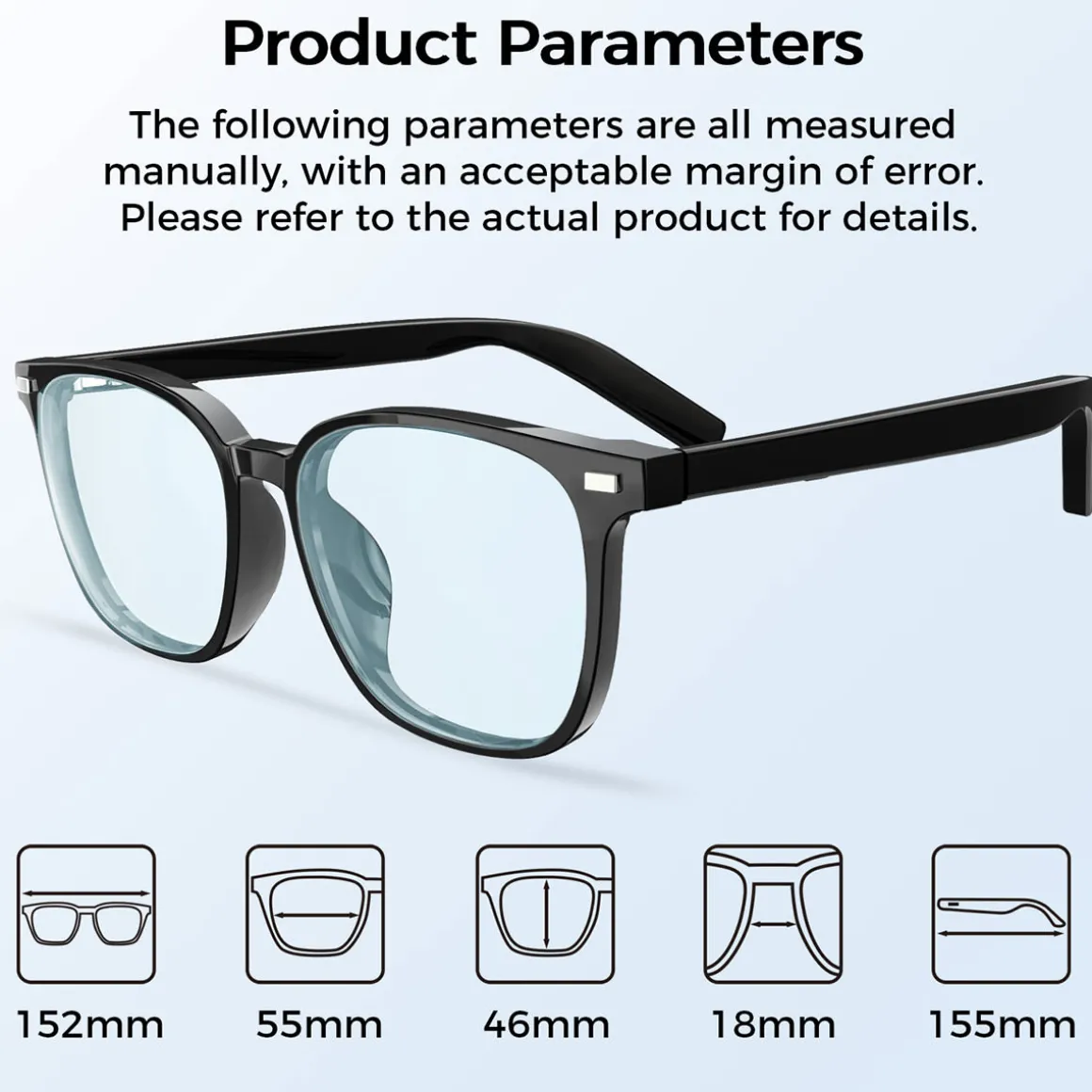 Bluetooth Smart Glasses with Detachable Lenses