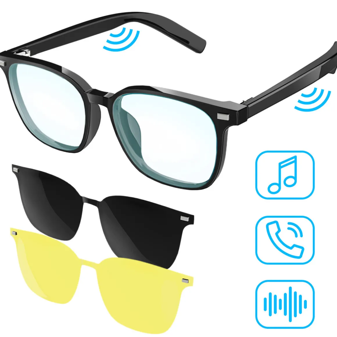 Bluetooth Smart Glasses with Detachable Lenses