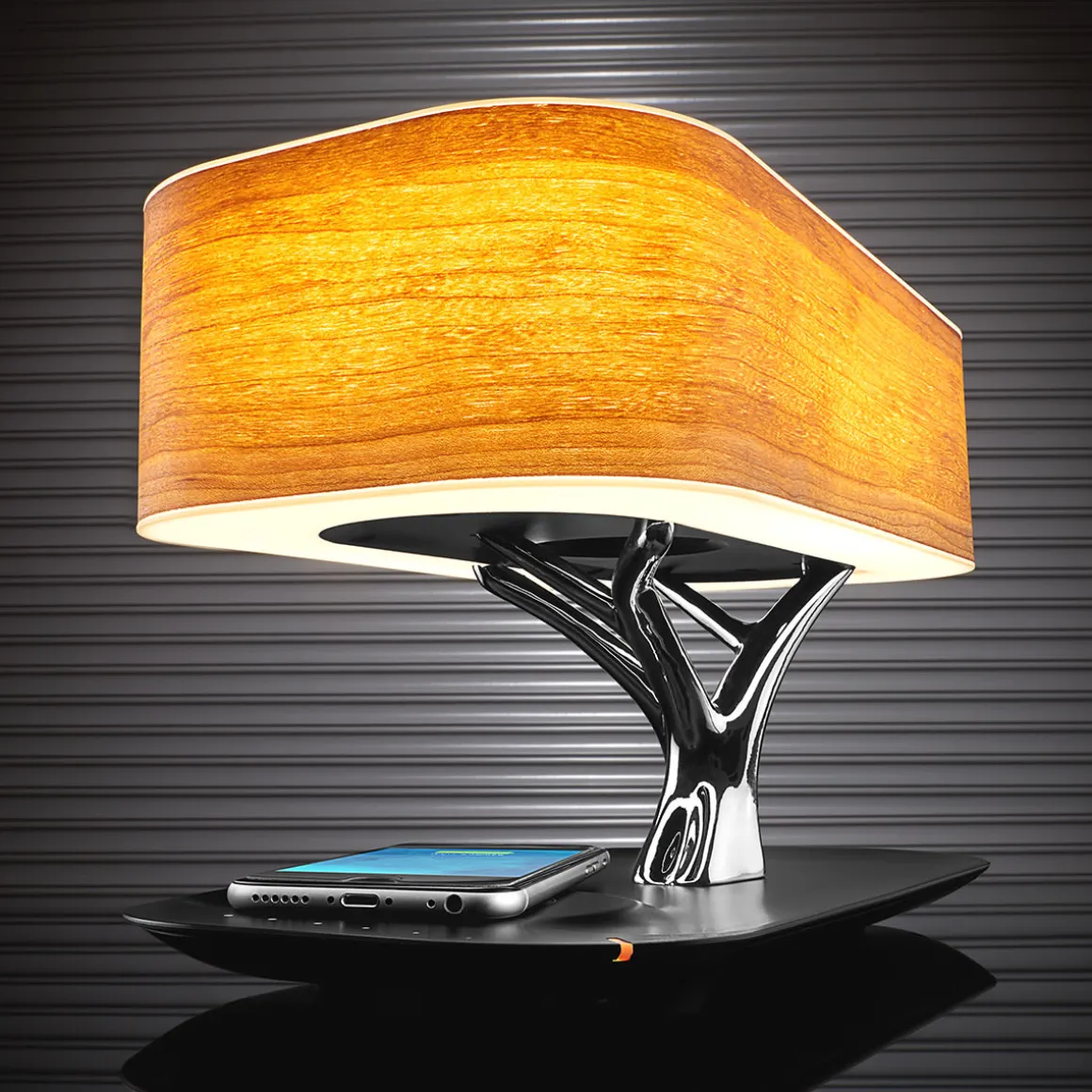 Bonsai Bluetooth Speaker Lamp with Wireless Charging Pad by Sharper Image