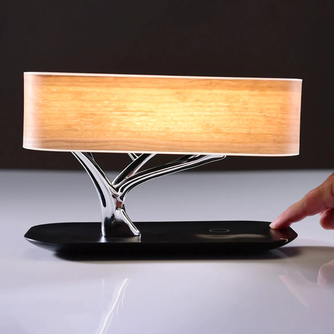 Bonsai Bluetooth Speaker Lamp with Wireless Charging Pad by Sharper Image