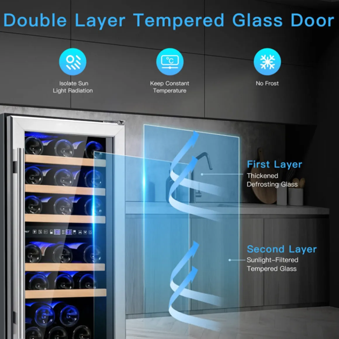 30-Bottle Dual Zone Freestanding Wine Cooler