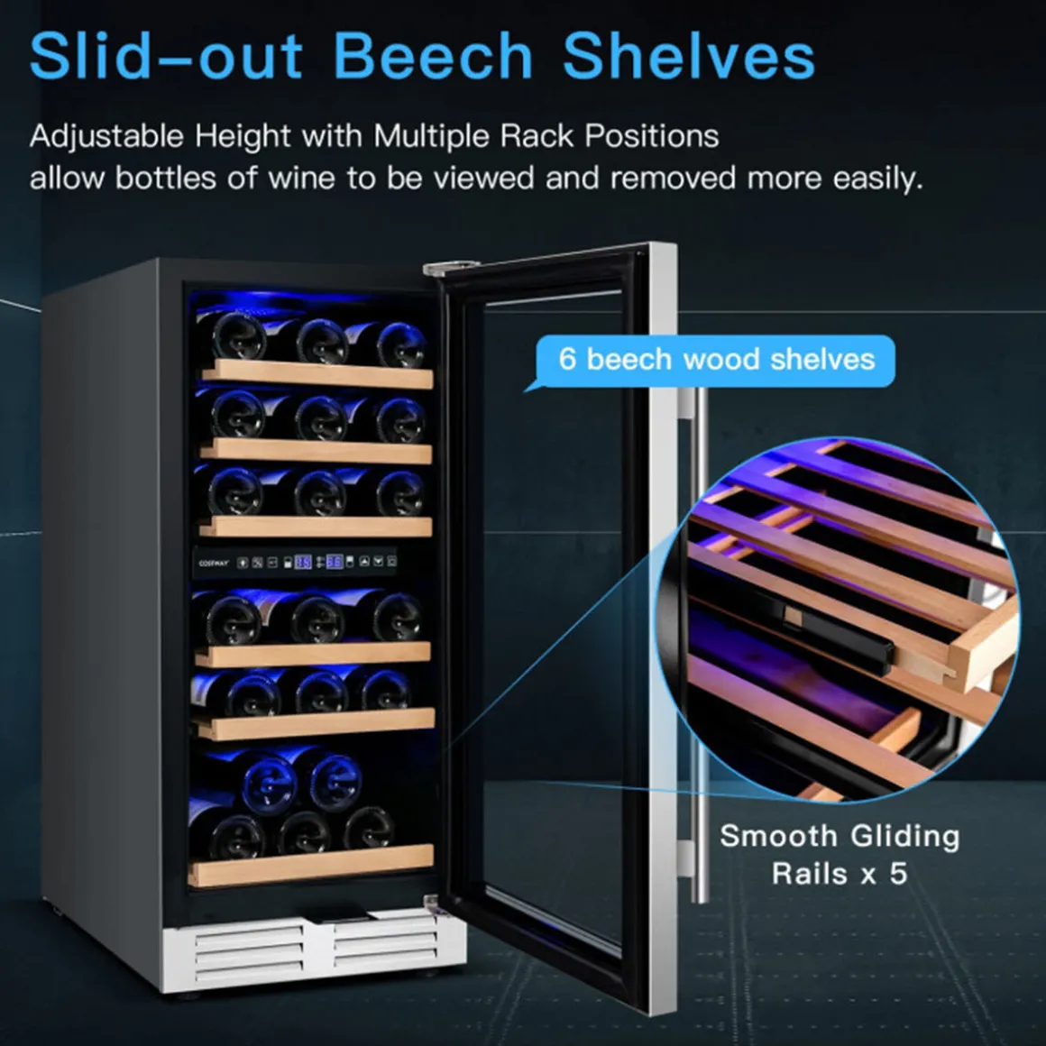 30-Bottle Dual Zone Freestanding Wine Cooler