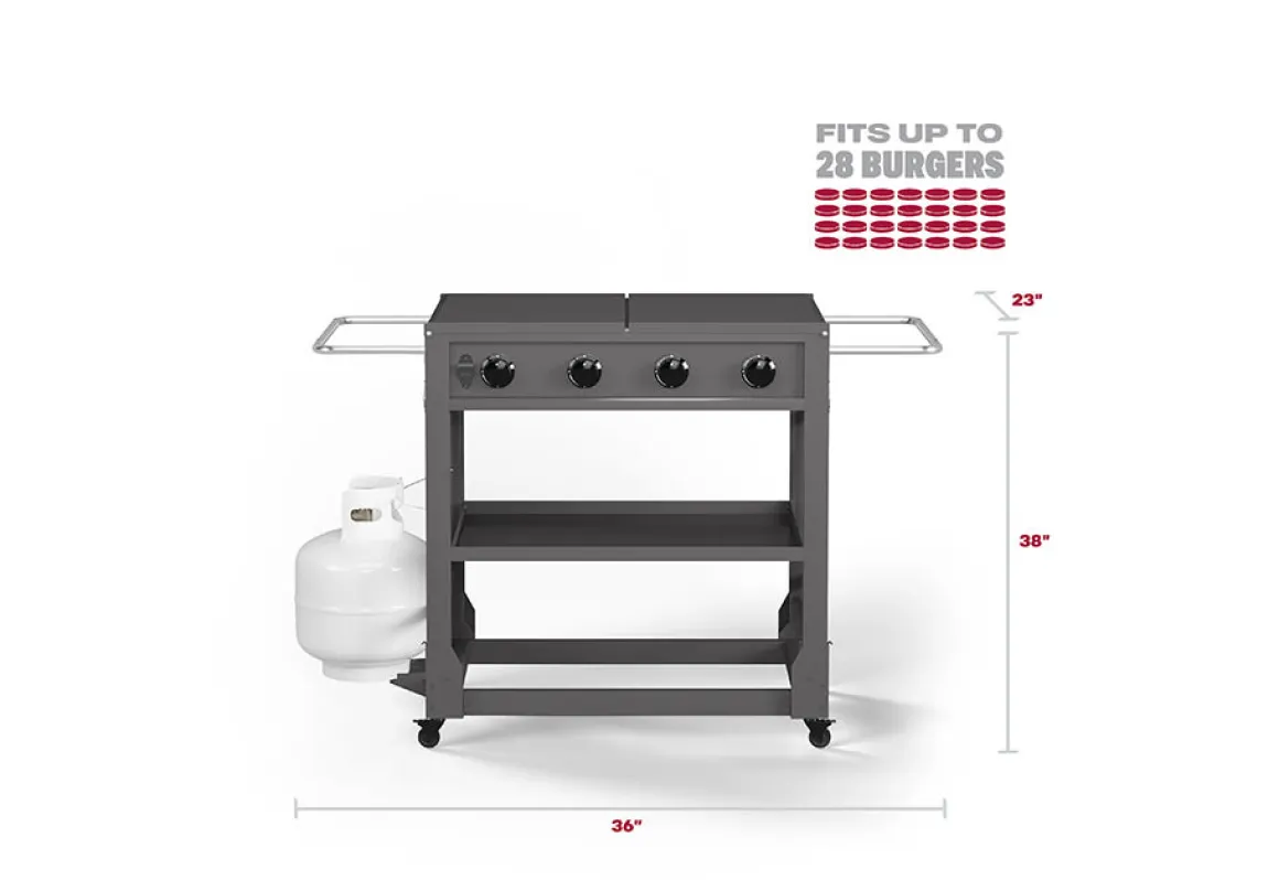 4-Burner Outdoor Griddle with Cover