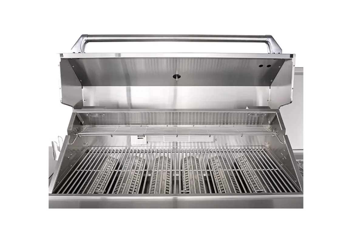 6-Burner Propane Gas Grill Island with Rotisserie and Outdoor Refrigerator