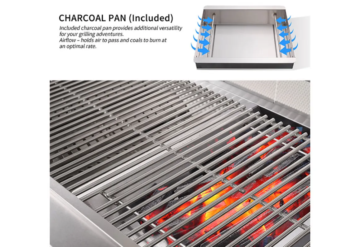 6-Burner Propane Gas Grill Island with Rotisserie and Outdoor Refrigerator