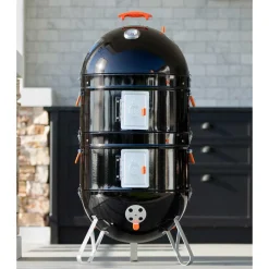 Charcoal BBQ Smoker with Built-In Thermometer