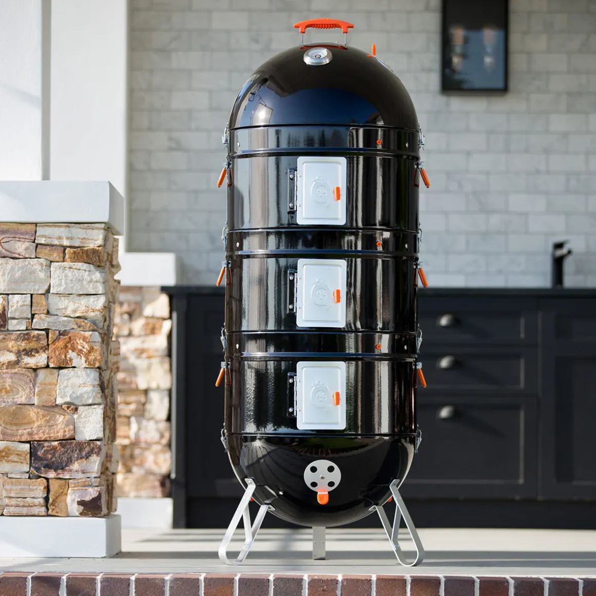 Charcoal BBQ Smoker with Built-In Thermometer