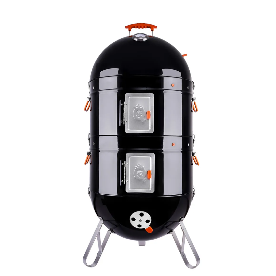 Charcoal BBQ Smoker with Built-In Thermometer