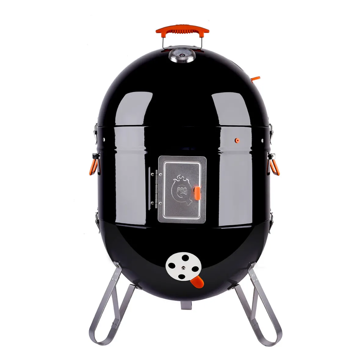 Charcoal BBQ Smoker with Built-In Thermometer