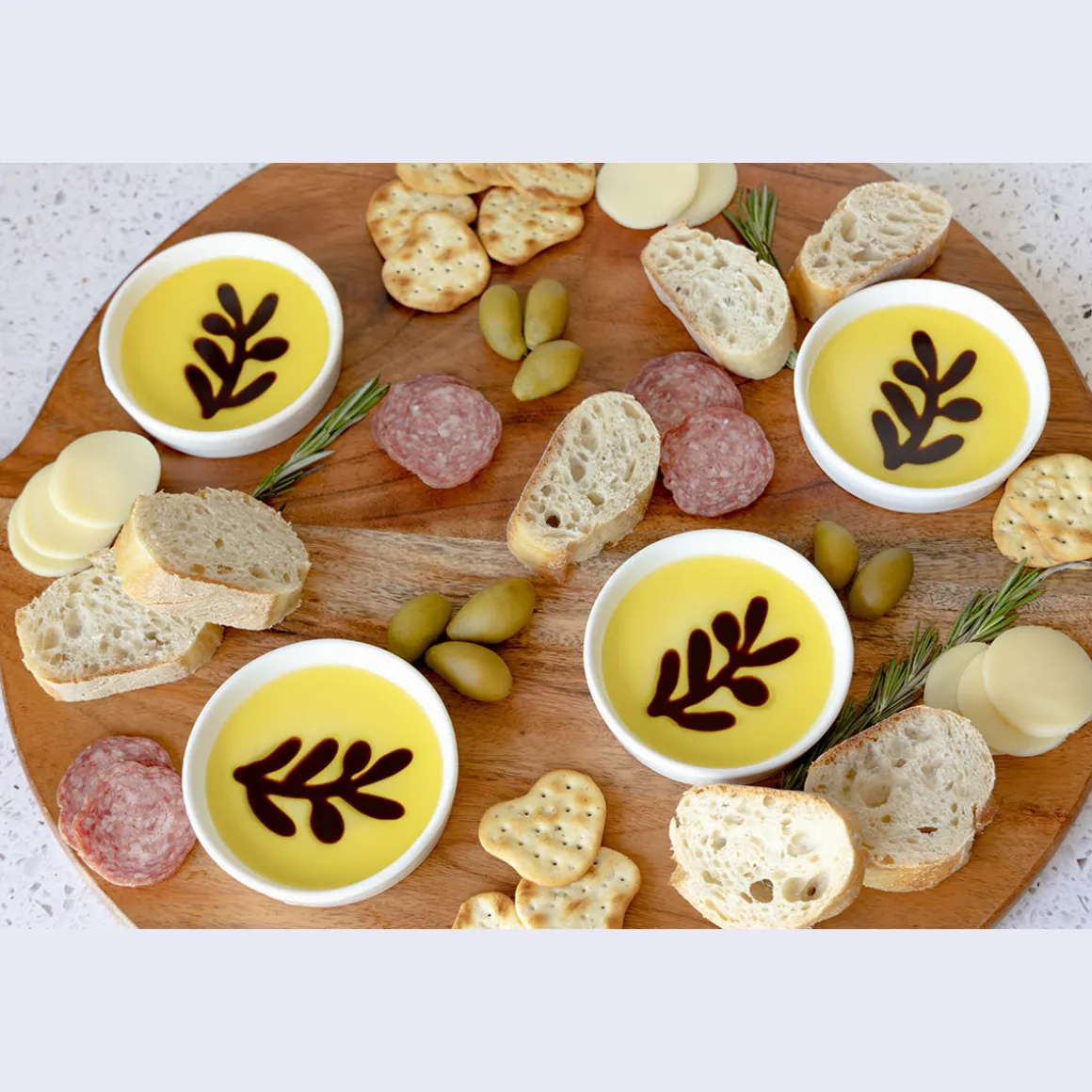 Charcuterie Board and 4-Piece Individual Dipping Set