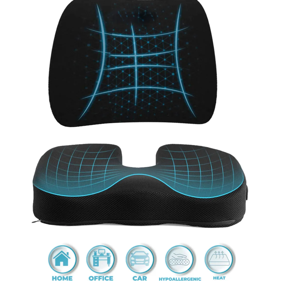 Comfort Office Chair Cushion Set