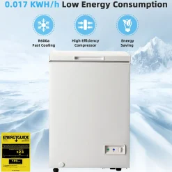 Compact Chest Freezer with Removable Storage Basket