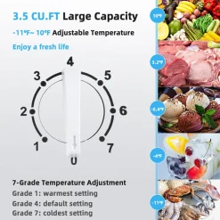 Compact Chest Freezer with Removable Storage Basket