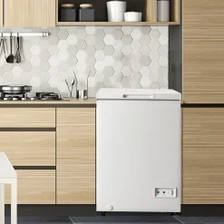 Compact Chest Freezer with Removable Storage Basket