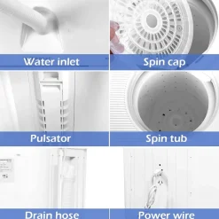 Compact Twin Tub Washing Machine Spin Dryer