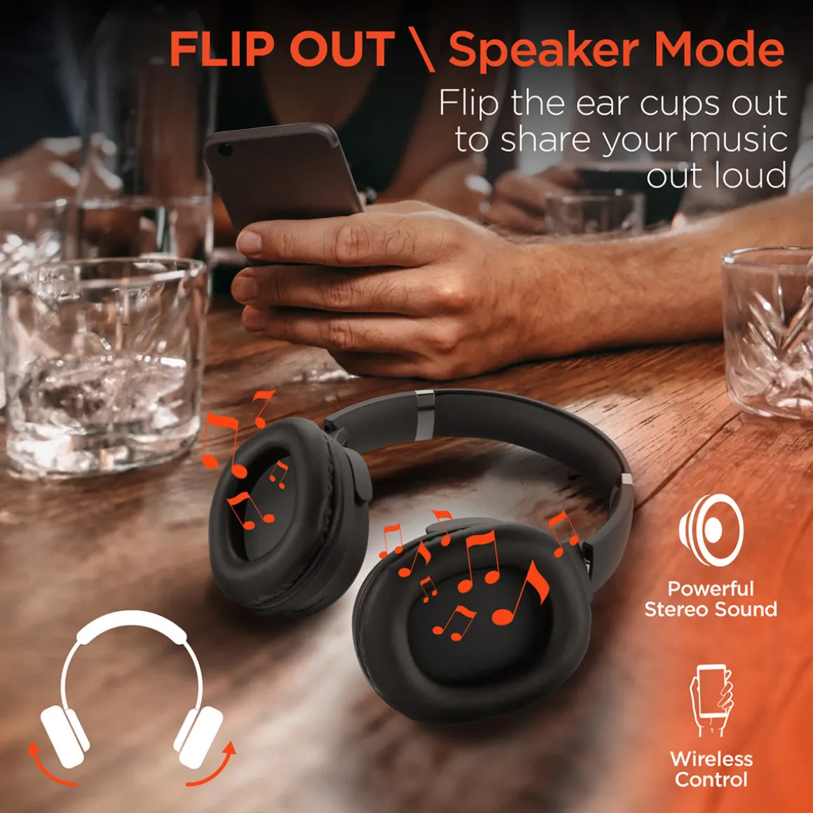 Convertible Wireless Speaker-Headphones