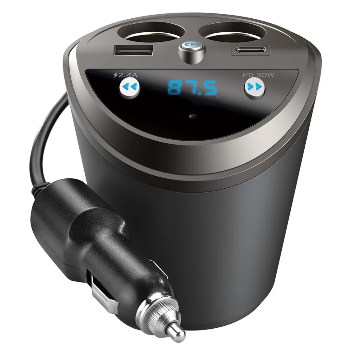Cupholder Power Station and Bluetooth Transmitter