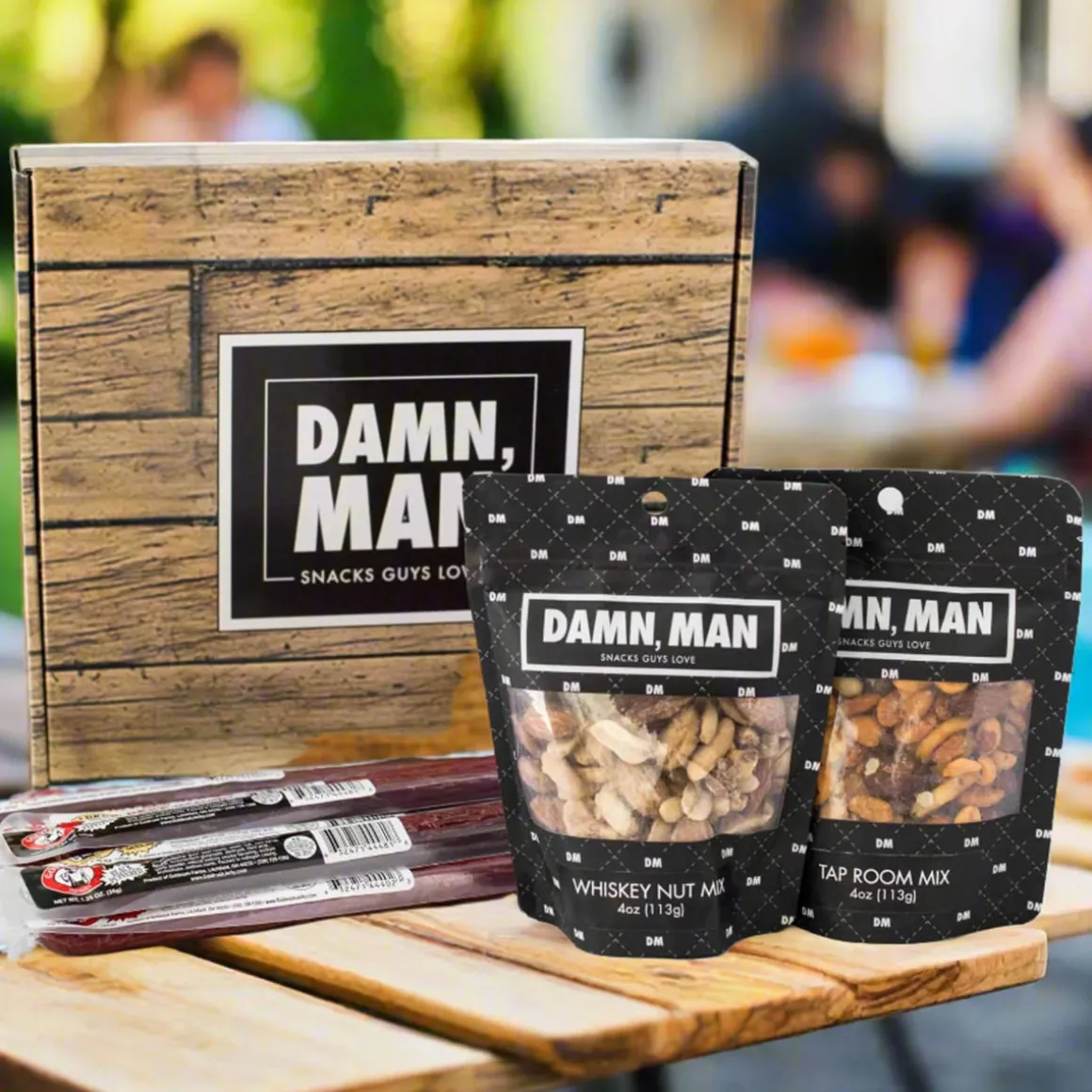 Damn, Man Gourmet Beef Sticks and Nuts Box