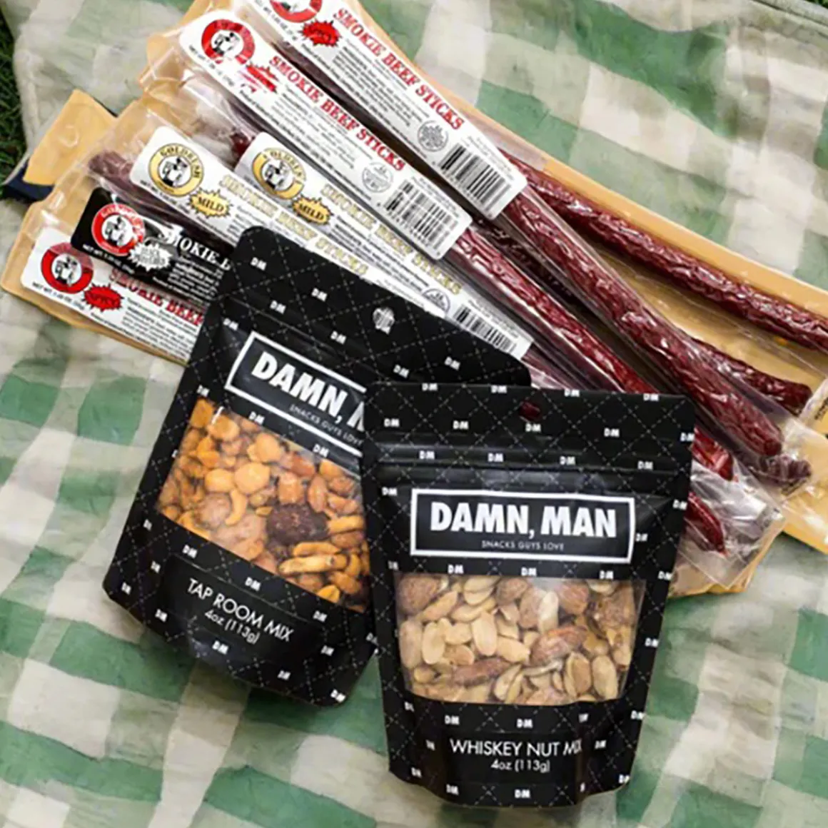 Damn, Man Gourmet Beef Sticks and Nuts Box