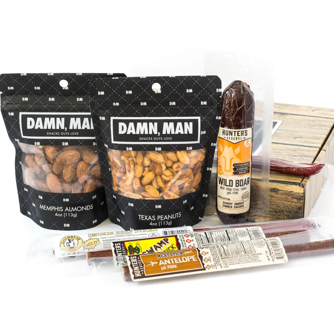 Damn, Man Gourmet Nuts and Exotic Meats Box