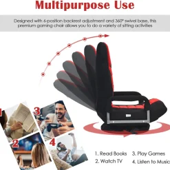 360-Degree Swivel Gaming Floor Chair