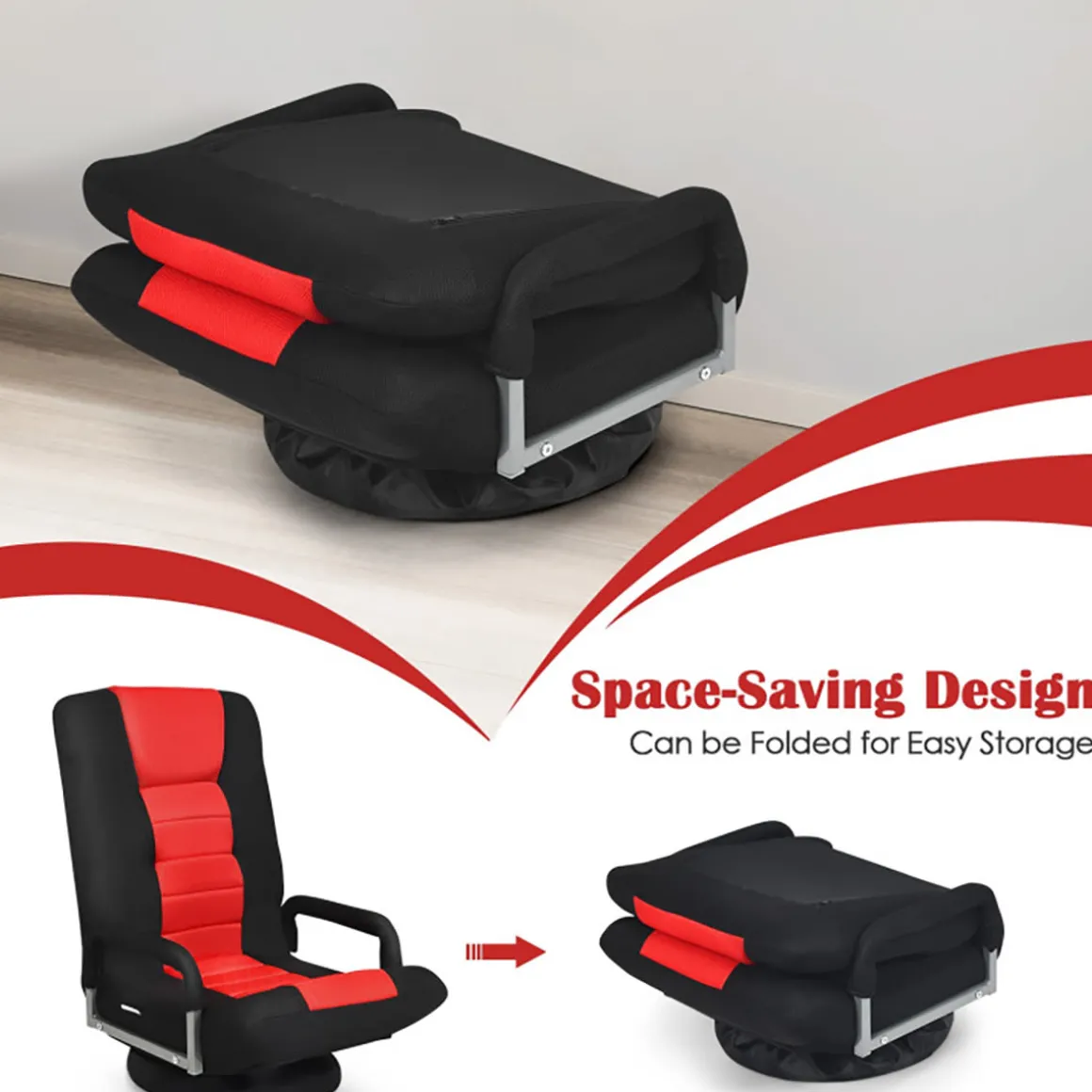 360-Degree Swivel Gaming Floor Chair