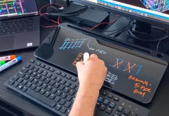 Desktop Glass Whiteboard and Organizer