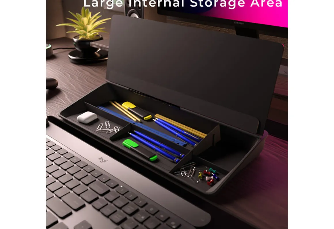 Desktop Glass Whiteboard and Organizer